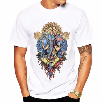Induizmas Dramblys turto dievo Gan Nash T Shirt O-kaklo Minkštas Kvėpuojantis Plius Dydis marškinėliai trumpomis Rankovėmis Atsitiktinis Marškinėlius