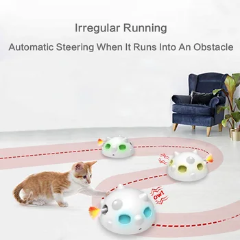 Interaktyvi Katė Žaislas Elektroninių Smart Katė Dantį Žaislas G-Sensorius Žaislas 3 Režimas 360° Savaiminio Riedėjimo Plunksnų Robotų Katė Žaislas su Šviesos