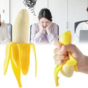 Išskleidimo kukurūzų žaislas Modeliavimas Nuspaudžiant Bananų Vaisių Žaislas Tampri, Bananų Žaislai Tikroviškos Soft Išskleidimo Ventiliacijos Žaislai