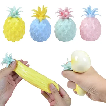 Išspausti Vaisių Kamuolys Suaugusiųjų Įtempių Žaislas Paspaudus Minkymo Spalvotų Ananasų-Bananų Išskleidimo Žaislas