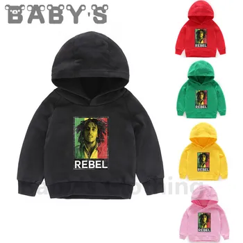 Jamaika Dainininkas Bobas Marley Vaikai Hoodies Mados Kietas Palaidinės Berniukų Drabužiai Vaikams Outwear Kūdikių Mergaičių Rudenį Viršūnes,KMT5208