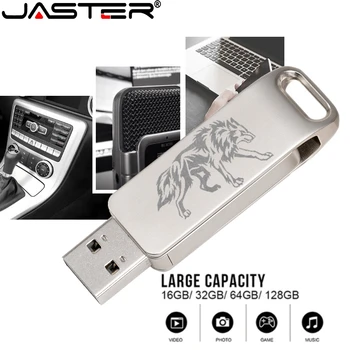 JASTER USB Flash Drive, Metalo Pendrive Didelės Spartos 64GB 32GB 16 GB 4 GB Memory Stick pen Ratai Realias galimybes USB 