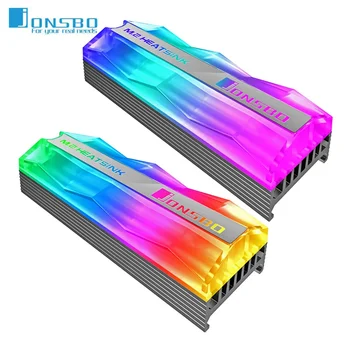 Jonsbo M. 2-2 SSD Heatsink 5V 3Pin ARGB M. 2 NVME NGFF SSD (Solid State Drive Kietasis Diskas Šilumos Kriaukle Radiatoriaus Aušintuvas Vest Šilumos Pagalvėlės