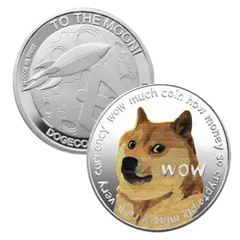 Juokinga Dogecoin Auksas, Sidabras Doge Proginių Monetų Kolekcija Wow Šuo Modelis Suvenyras Namų Puošybai Amatų Desktop