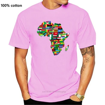 Juokinga Vyrų marškinėliai Moterims suvenyrinius marškinėlius Afrikos Didžiuotis Afrikos Šalių Vėliavomis Žemyno Meilės cool T-Shirt