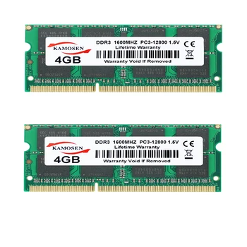 KAMOSEN DDR3 RAM 4 GB 1 600mhz visiškai naujas žemos įtampos 1,5 V PC3-12800 Nešiojamojo kompiuterio atmintis SODIMM 204-pin non-ECC