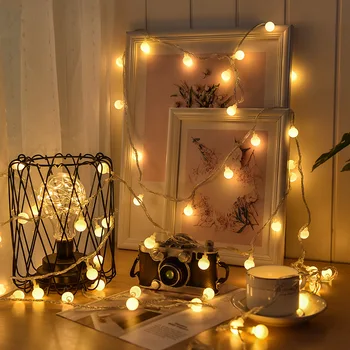 Kamuolys Šviesos Eilutės LED Žibintų String Kalėdų Dieną, Apšvietimas, Apdaila, Smulkūs Žibintų LED Kamuolys Lempa, Interjero Apšvietimas