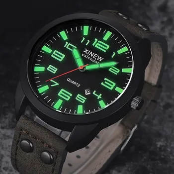 Kvarciniai Laikrodžių Naujas Mados Vyrai Datą Verslo Laikrodis Odos Juosta Dirželis Laikrodžiai relojes hombre 2021 modernos zegarek meski