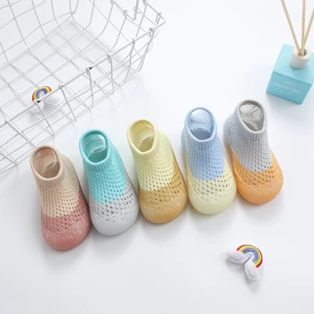 Kūdikių kojinės, batai vasarai mielas medvilnės tinklelio kojinės 0-3 metų aukšte anti-slydimo batų