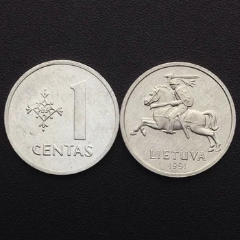 Lietuvos Monetos 1 Centimes 1991 Realių Originali Originalios Monetos Comemorative Monetų Kolekciją Retas Unc