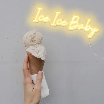 Logotipą ice ice baby 3D Led Flex Skaidrus Akrilo organinio Stiklo Neoninis Ženklas Šviesos Raštas Valdybos Šalis Vestuvių Fone, Dekoras