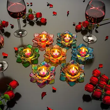 Lotus Tealight Žvakės Laikikliai Dervos Pelėsių Gėlių Žvakidė Epoksidinės Liejimo Silikono Formos 