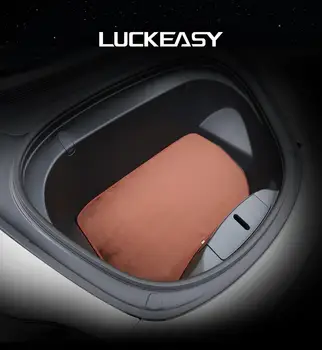 LUCKEASY Už Tesla Model 3 2017-2020 Automobilių Flocking Mygtukai Priekyje bagažo skyriaus Kilimėlis model3 apsauga nuo dulkių talpinimo neslidus Kilimėlis
