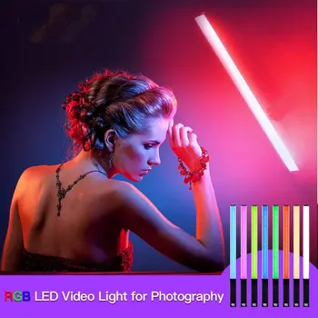 LUXCEO Q508A RGB Led Vaizdo Šviesos Lazdelė Vamzdis Fotografijos Lempa, Nuotolinio Valdymo pultas 8 Spalva 3000K-5750K Foto Apšvietimas 