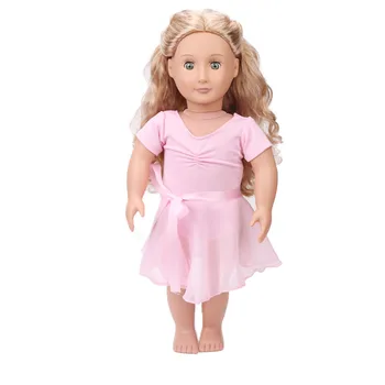 Lėlės drabužių balerinos suknelė rožinės spalvos Trumpas sijonas žaislas priedai 18 colių Mergina lėlės ir 43 cm kūdikių lėlės c670