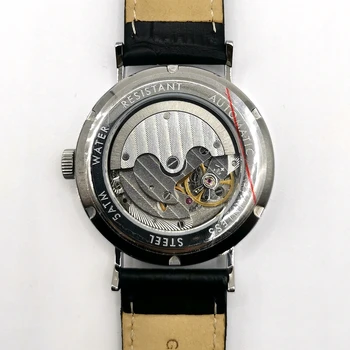 Mados 38mm Automatinis laikrodis Vyrams, ST17 Mechaninė Laikrodžius Derliaus Savęs Likvidavimo Mens Watch No Logo Nerūdijančio Plieno, atsparus Vandeniui