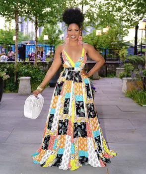 Mados Holiday Beach Maxi Suknelė Iki 2021 M. Vasaros Derliaus Atsitiktinis Plius Dydis Ilgos Suknelės Moteris Rankovių Mergina Gėlių Spausdinti Suknelė