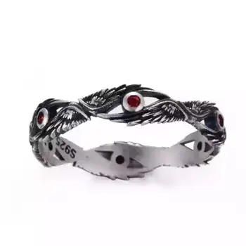 Mados paprastas raudonas cirkonis angel eye žiedas, papuošalų vyrams ir moterims šalies pramogų papuošalai hip-hop dovanų didmeninės
