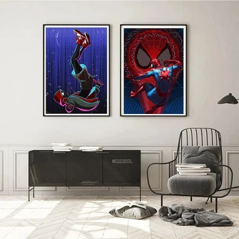 Marvel Spiderman, Supermeno Spausdinti Freskos Kambarį Miegamojo Sienos Meno Tapybos Drobės Namų Dekoras Vaikų Kambarį Vaikų Gimtadienio Dovana