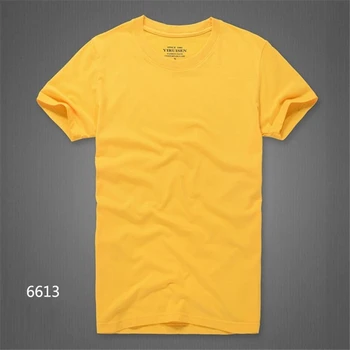 Marškinėliai Vyrams Medvilnės Atsitiktinis marškinėliai kieto spalvų trumpas Rankovės Minkšti viršūnes Anti-Trauktis ir Anti-išnyks