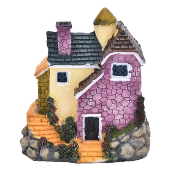 Mielas Mini Namai Villa Retro Pastato Micro Pasakų Sodo Figūrėlės Miniatiūros Senovinių Namų Dekoro Ornamentuose 