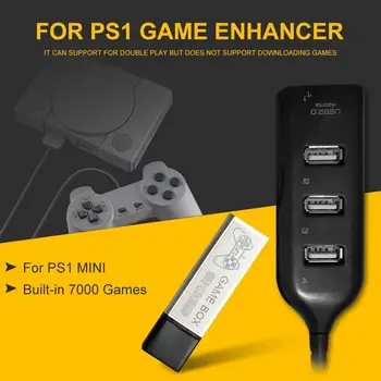 Mini PS1 Priedai Žaidimas StickFor Žaidimas Stipriklis Plug Games Pack for Playstation Priedai Built-in 7000 Žaidimai Tiesa, Mėlyna
