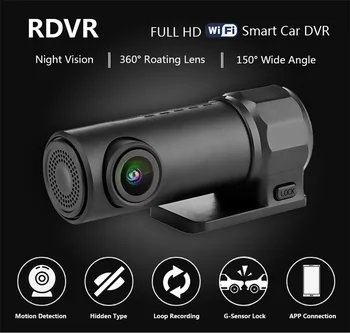 Mini WiFi, Automobilių DVR Kamera Priekyje DVR Kamera Full HD 1080p Universalus Dashcam Video Registrator Diktofonas Naktinio Matymo 140 Visoje Ang