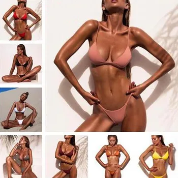 Moterų biquini Paminkštinta push up Liemenėlė Paplūdimio Bikini Nustatyti maudymosi kostiumėlį, maudymosi Kostiumėliai, aukštos kokybės paplūdimio drabužiai moterims