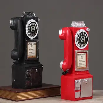 Namų Dekoro Vintage Telefono Modelis Sienos Kabo Amatų Namų Figūrėlės Retro Dovana, Papuošalai Miniatiūriniai Baldai Telefono Decora J6R9