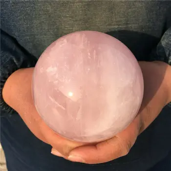 Natūralus rožių kvarco kamuolys dekoratyvinis milteliai crystal ball