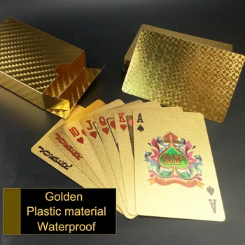 Naujas 1pcs/Set Aukso Pokerio Kortos Plastikinės Magija, Kortų Deniai triukui Vandeniui Atvėsti