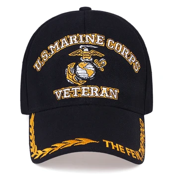 Naujas Mados JAV karinio Jūrų laivyno Veteranas nedaugelio didžiuotis Kepurės Raštą, Kepurės Išsiuvinėti Išdidžiai Jūrų USMC Juoda Beisbolo Kepurės