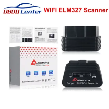 Naujas Prekės ženklas AERMOTOR Wifi ELM327 1.5 Auto Diagnostikos Skaitytuvas ELM 327 OBDII V1.5 WI FI OBD2 Sąsaja, Parama 