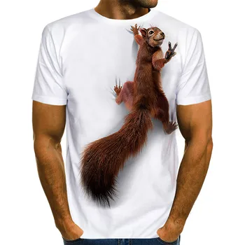 Naujausi vyrų voverė T-shirt 3D spausdinimo marškinėliai gyvūnų grafika mielas įprotis, viršuje vyrų ir moterų mielas šuniukas veido dydžio marškinėlius