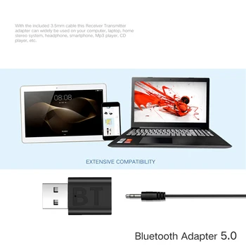 Nauji USB Wireless Bluetooth 5.0 Imtuvas, Adapteris Muzikos Garsiakalbiais 3.5 mm AUX Automobilio Stereo Audio Adapteris TV Ausinių