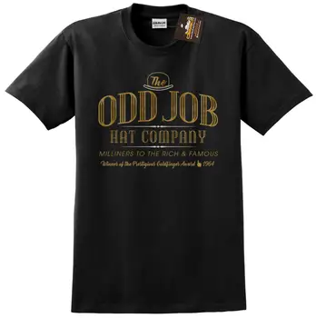 Nelyginis Darbo Skrybėlę Bendrovė T-Shirt - James Įkvėpė Goldfinger Tee Retro Kino Vasaros 2019 Medvilnės Atspausdinti Grynos Medvilnės Vyrai Tee Marškinėliai