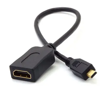 Nuostabiai Sukurta Patvarus Mini Micro HDMI-compatibleTo HDMI-compatibleFemale 30cm Black 12*8*1cm Adapterio Kabelį Nešiojamų