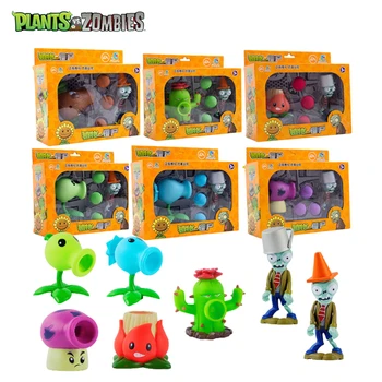 Originali plants vs Zombie Žaislas 2 Vnt/Set Minkštos Gumos Visą Anime Duomenys Modelis Lėlės Vaikų Cosplay Stalo Mūšio Žaidimas Žaislai