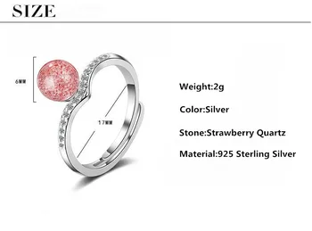 Originalus 925 Sterlingas Sidabro Paprasto Dizaino Rausvos Spalvos, Kalnų Krištolas Moterų Piršto Žiedai, Papuošalai Vestuvinis Žiedas Ne Išnyks
