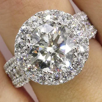 OTOKY Žiedai lydinio Prabangus Ir Elegantiškas Diamond Baltas Cirkonis ažūrinės figūrinių Žiedas sidabro žiedai edgy vestuvinis žiedas rinkiniai moterims nuotakos