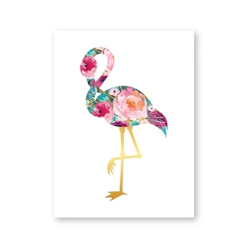 Palmių Ananasų Flamingo Spaudinių Abstrakčių Gėlių, Tropinių Kelionės Sienos Meno Tapybos Drobės Plakatai Estetinį Kambario Dekoratyvinės Sienų