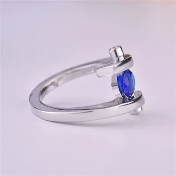 Paprasta Mėlyna Kalnų Krištolas Žiedas Moterų Kūrybos Nereguliarus Sidabro Papuošalai, Žiedai, Moterų Geometrijos Kristalų Piršto Žiedą Moterų Žiedai