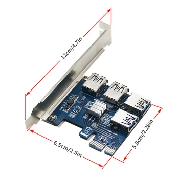 PCI-E, USB Stove Valdybos 1 iki 4 Adapteris 4-port PCI-E, USB 3.0 Extender Card PCIe Port Multiplier Kortelės Kasybos Priedų