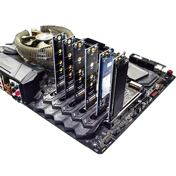 PCIE į M2 Adapteris Klavišą M Jungtis M2 SSD NVME PCIE x1 Visu Greičiu M. 2280 2 Aliuminio Heatsink SSD Terminio Silicio Plokštelių Aušinimo