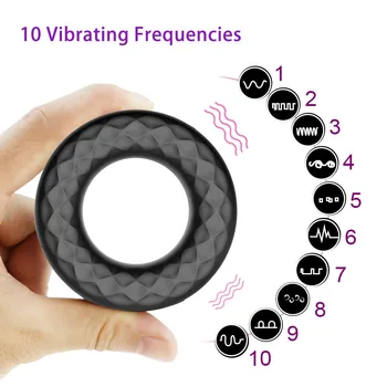 Penio Žiedas Silikoninis Gaidys Vibratorius, Sekso žaisliukai Vyrams Massager Nuotolinio Valdymo pultas USB Įkrovimo Užraktas Atidėti Ejakuliacija 10 Dažnis