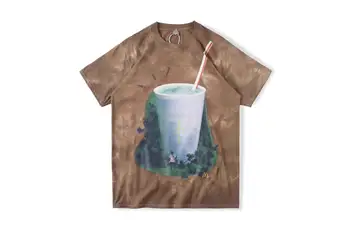 Pieno arbata retro banga gralis Scott Travis T-shirt vyrai moterys ASTROWORLD viršuje tee plauti trumpas rankovės hip-hop ASTROWORLD T-shirt