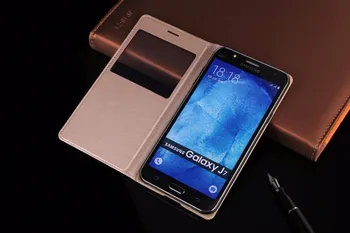 Plonas Peržiūrėti Langų Flip Case For Samsung Galaxy J5 Apsaugines Odos Padengti Shell 