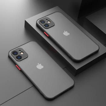 Prabanga Silikonas atsparus smūgiams Matinis Telefono dėklas Skirtas iPhone 11 12 Pro Max Mini X XS XR 7 8 Plus SE 2020 Ultra Plonas Permatomas Dangtelis