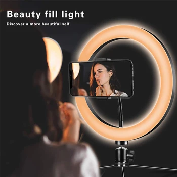 Pritemdomi LED Šviesos Žiedas 7/11inch Selfie Kamera, Lempa Studija Nuotrauka Video Trikojis Stovas Su Telefono įrašą