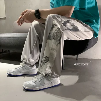 Privathinker Harajuku Vyrų kelnės Prarasti Kratinys Kaklaraištis Dažų Vasaros Mados Dizaineris Žmogus kelnes Hip-Hop Streetwear vyriški drabužiai